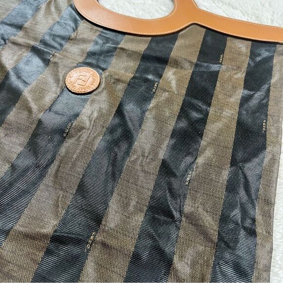 Vintage Fendi Bi Fold Clutch Brown Square Hand Bag Authentic Purse - Picture 2 of 9